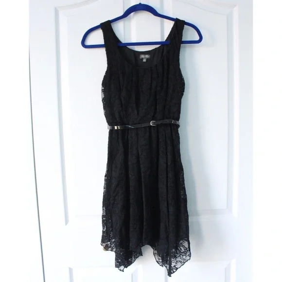 Lily Rose | Dresses | Black Lace Lily Rose Dress With Belt Juniors Lace  Dress | Poshmark